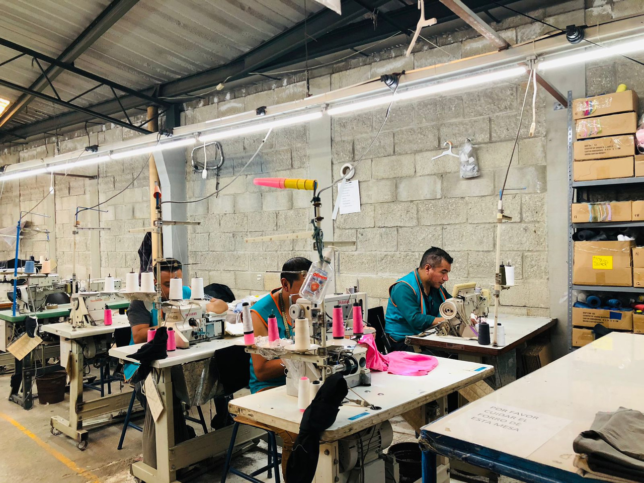 Sewing machine operators at work